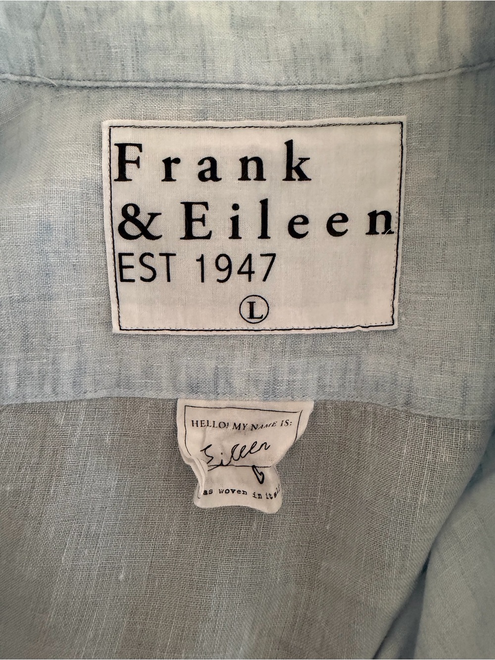 Frank & Eileen Pale Blue Linen Button-Down Shirt - Picture 2 of 3